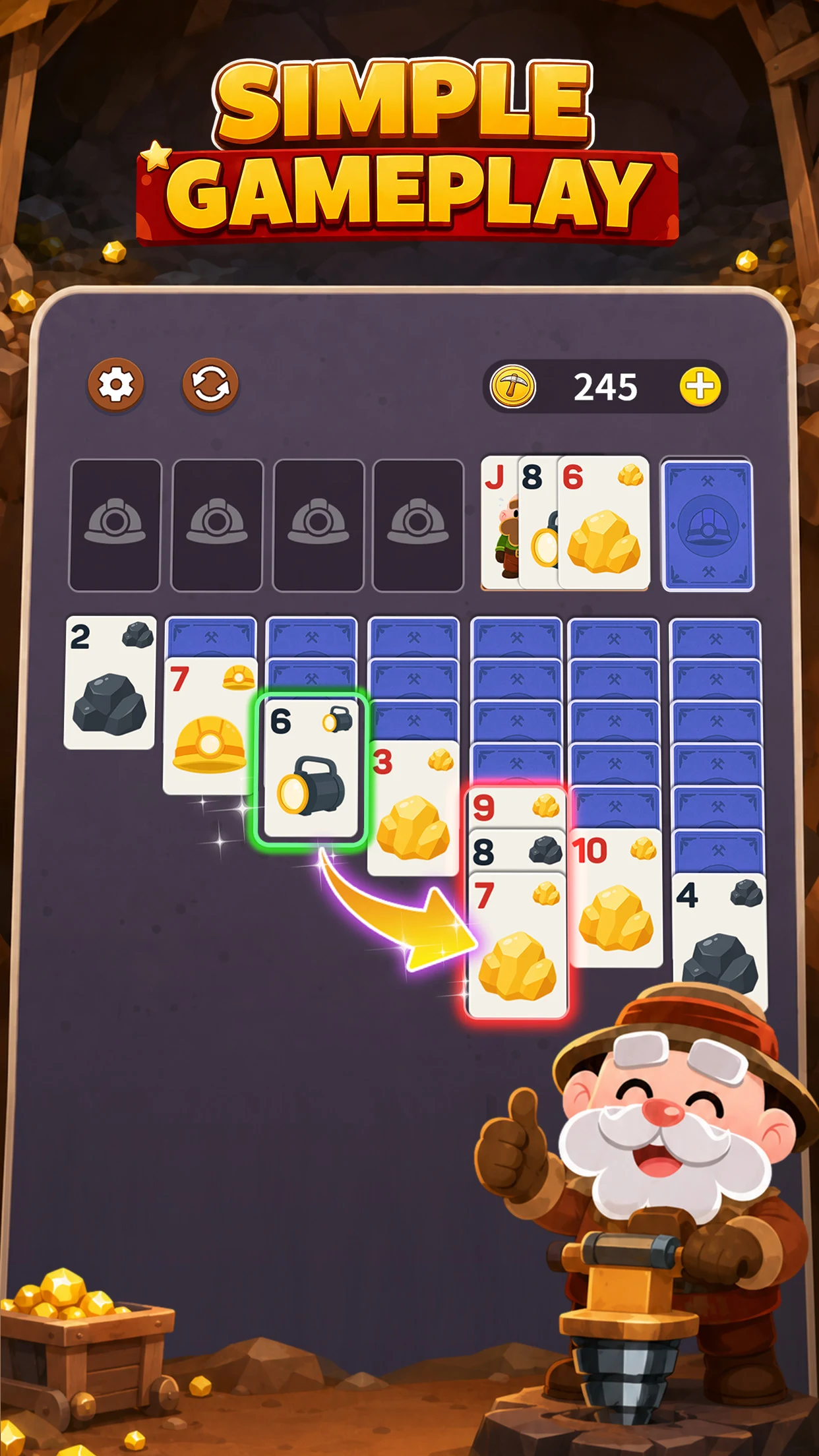 Miner Cards: Solitaire Games screenshot